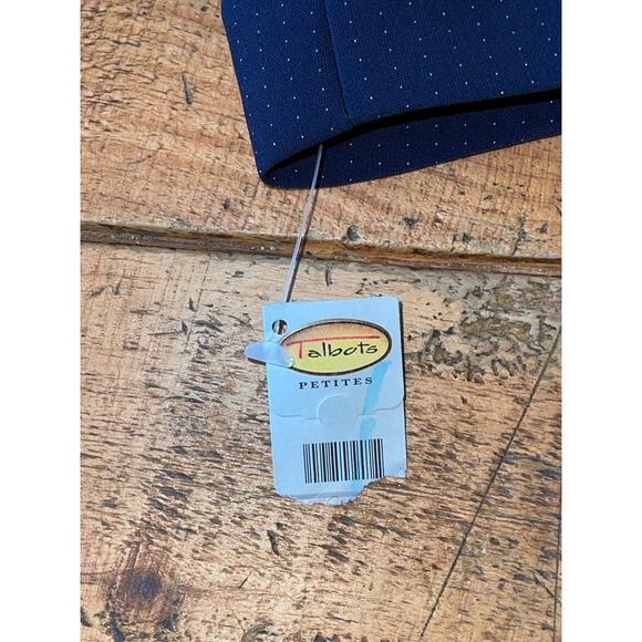 NWT Womens Talbots Navy Small White Dot Button Down Blazer Suit Jacket 8 Petite - Picture 8 of 8